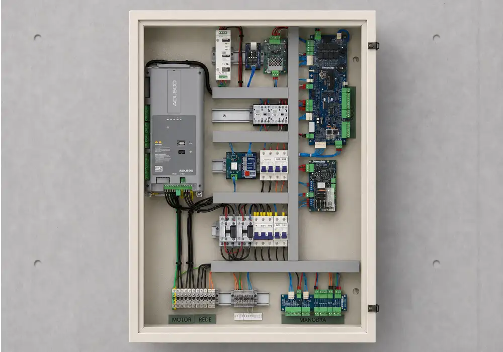 S5C-VF é um comando elétrico compacto para elevadores da Linha Serial 5